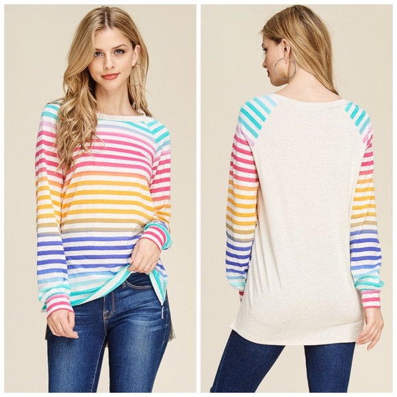 1 Small LEFT! 💕 Striped Rainbow Tunic! So Cute! - Picture 6 of 6